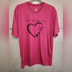 Preowned large Hanes‎ hot pink, cool dri tshirt